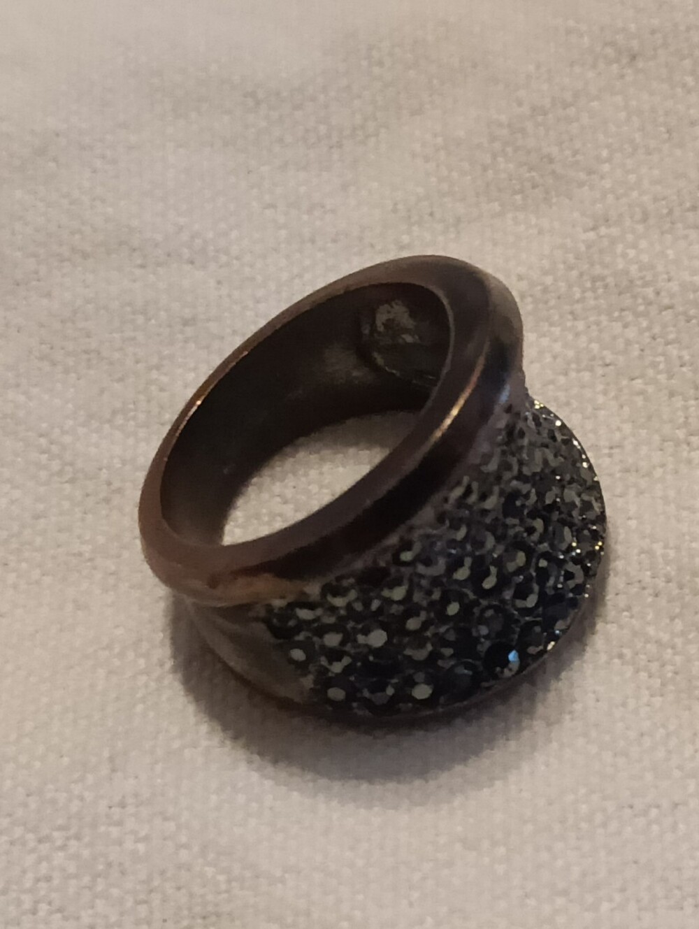 Black Crystal Dome Statement Ring